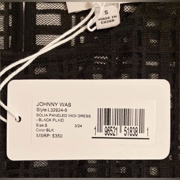 Johnny Was Jade black plaid shortsleeve midi A-line Dress Wedding Party Guest - Picture 11 of 16